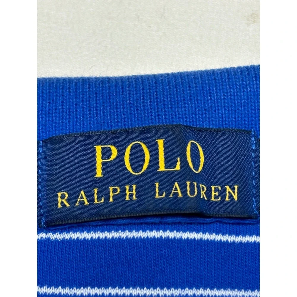 Polo‎ Ralph Lauren Men's Blue Striped Polo Shirt Casual Golf Preppy Medium